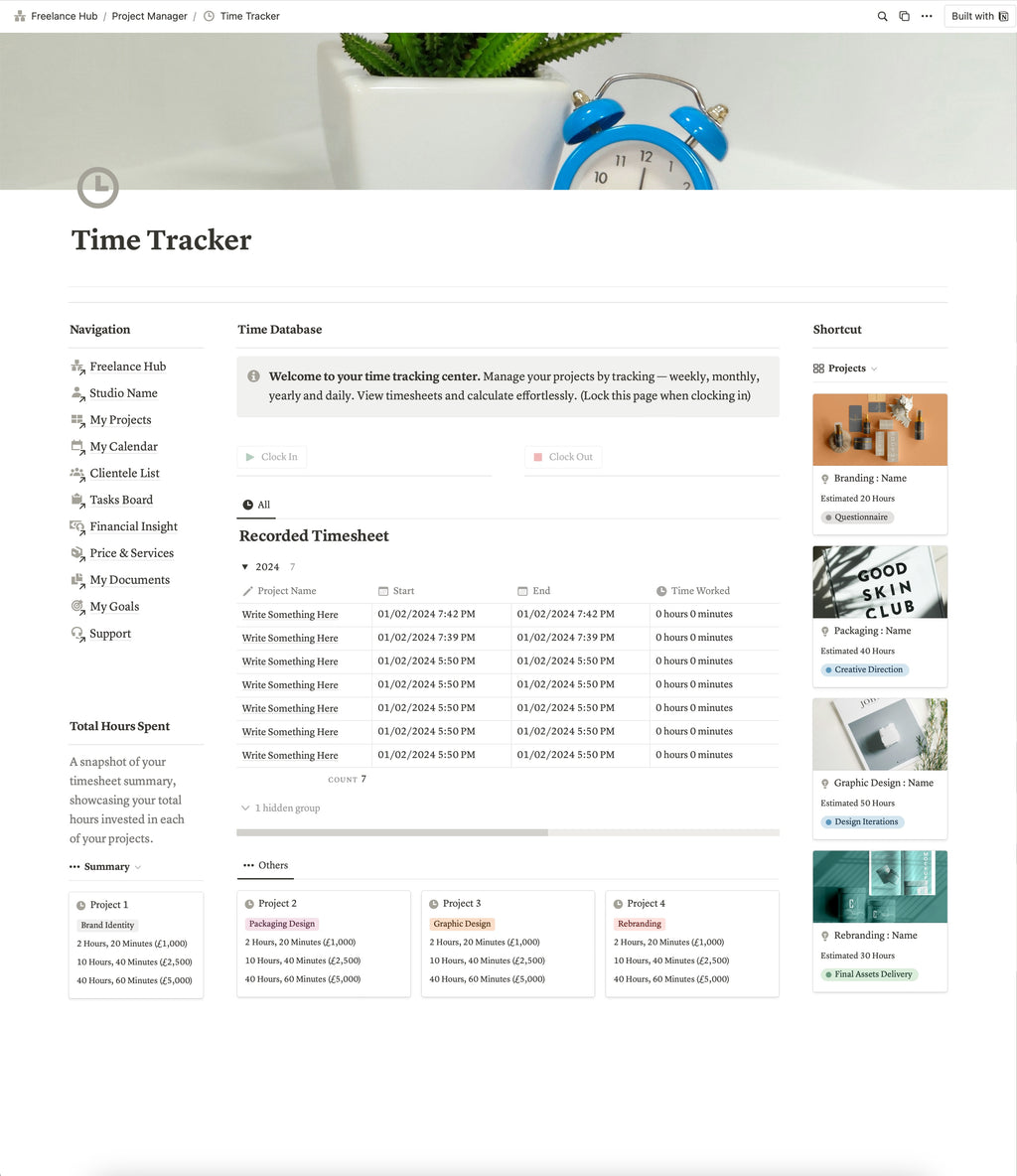 Freelance Dashboard Hub – Presentation Template