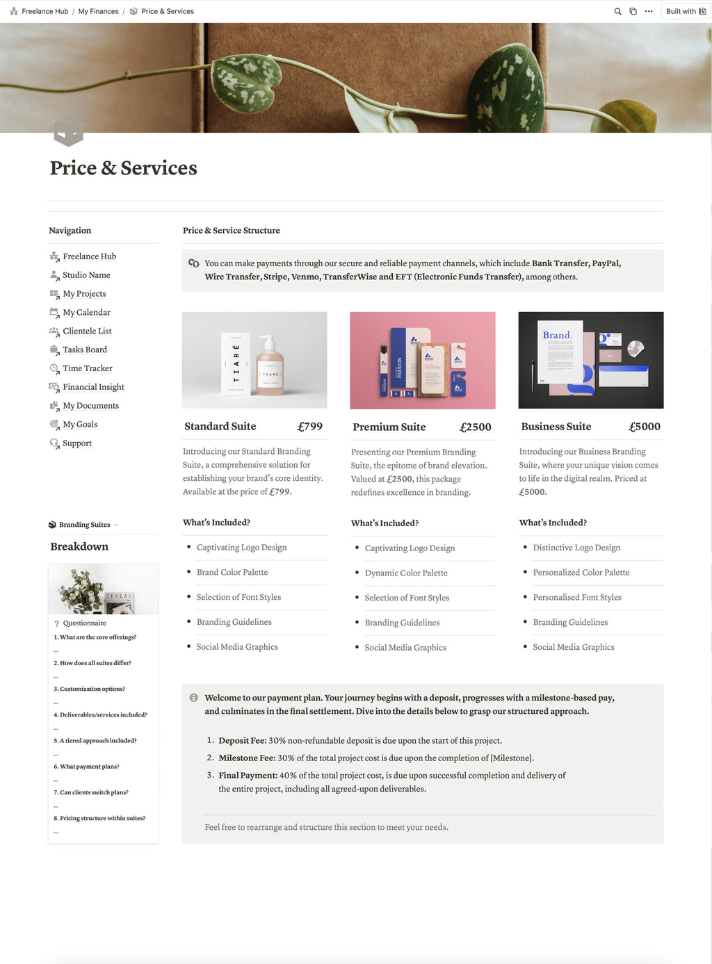 Freelance Dashboard Hub – Presentation Template