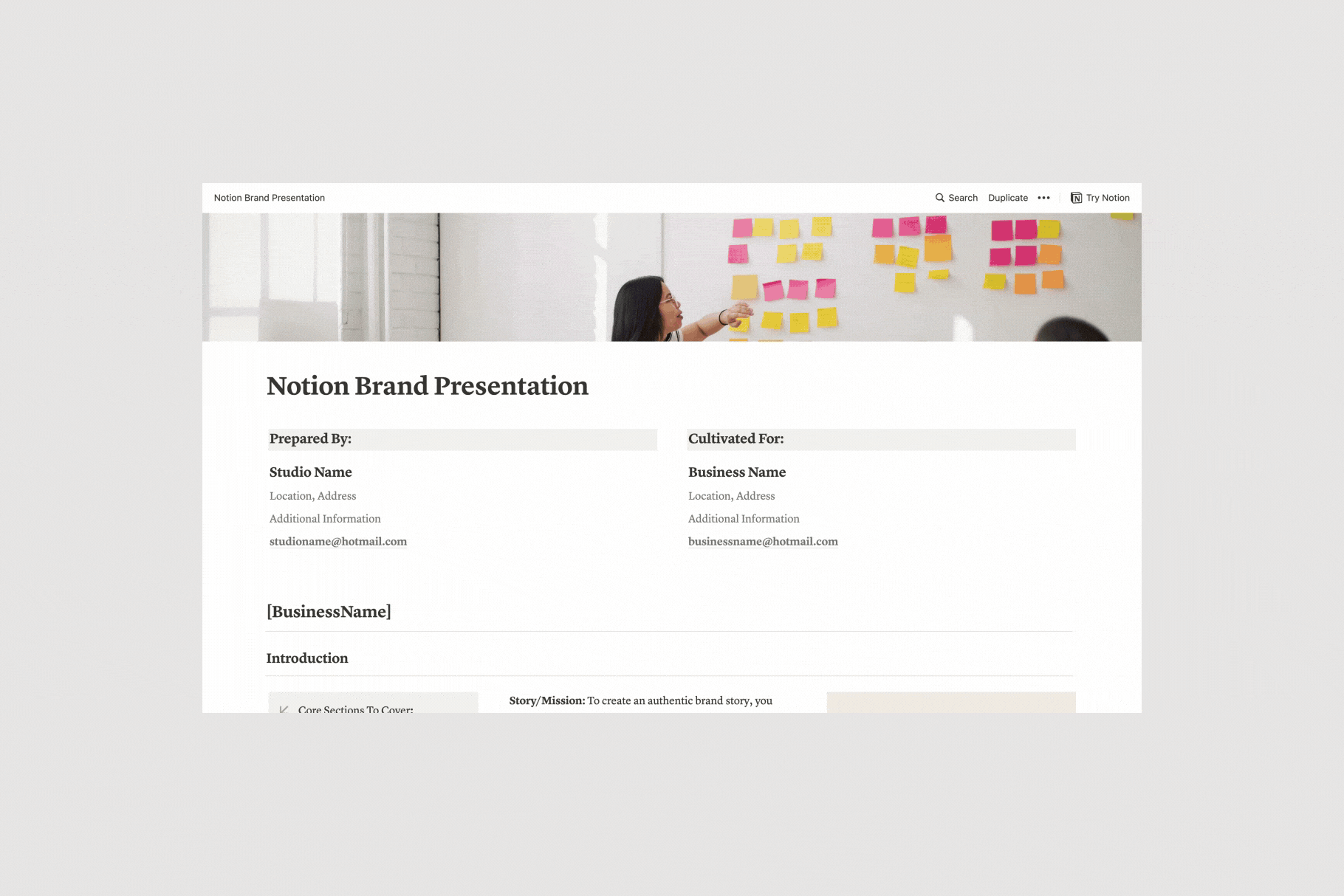 Brand Presentation – Presentation Template