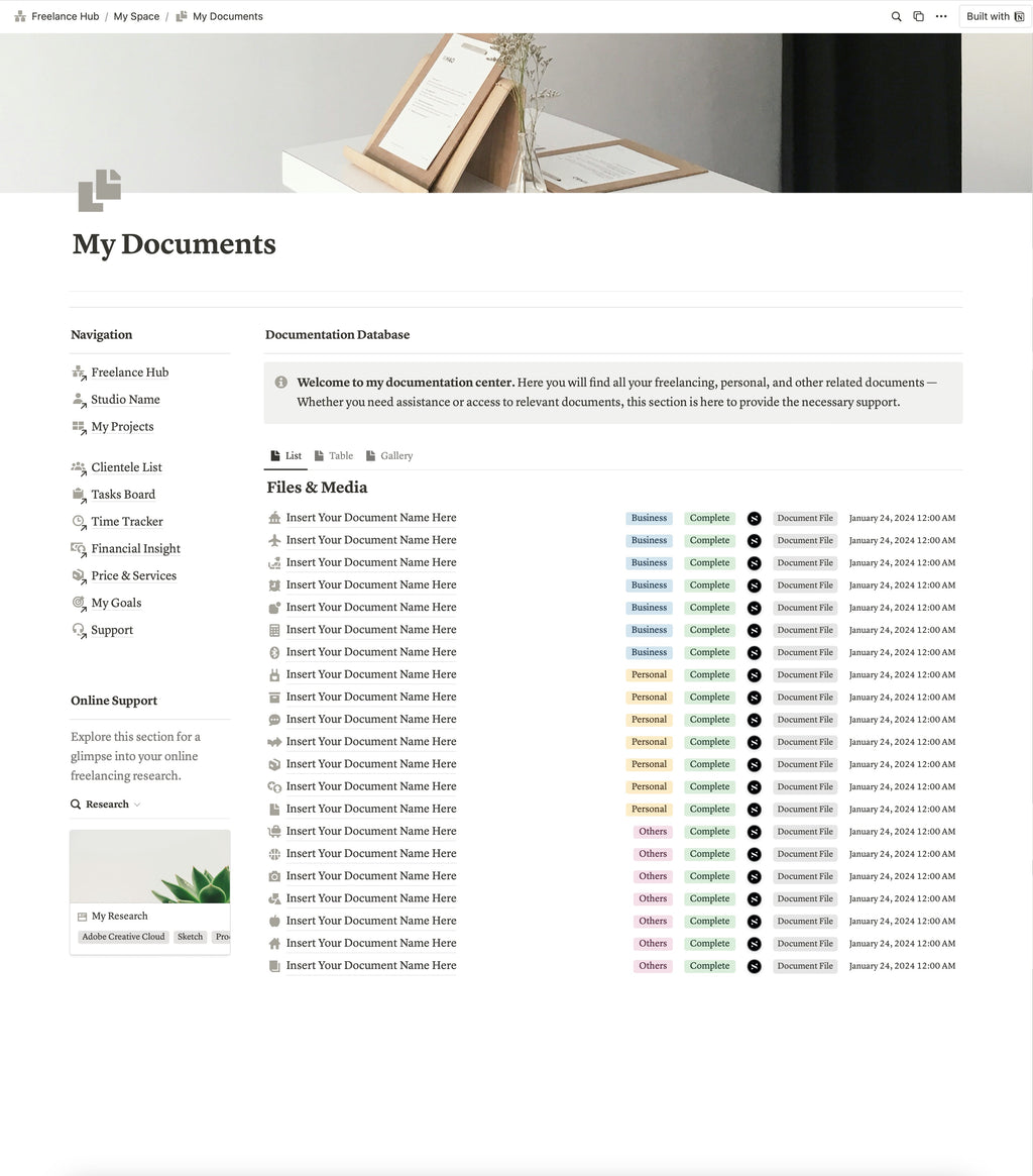 Freelance Dashboard Hub – Presentation Template
