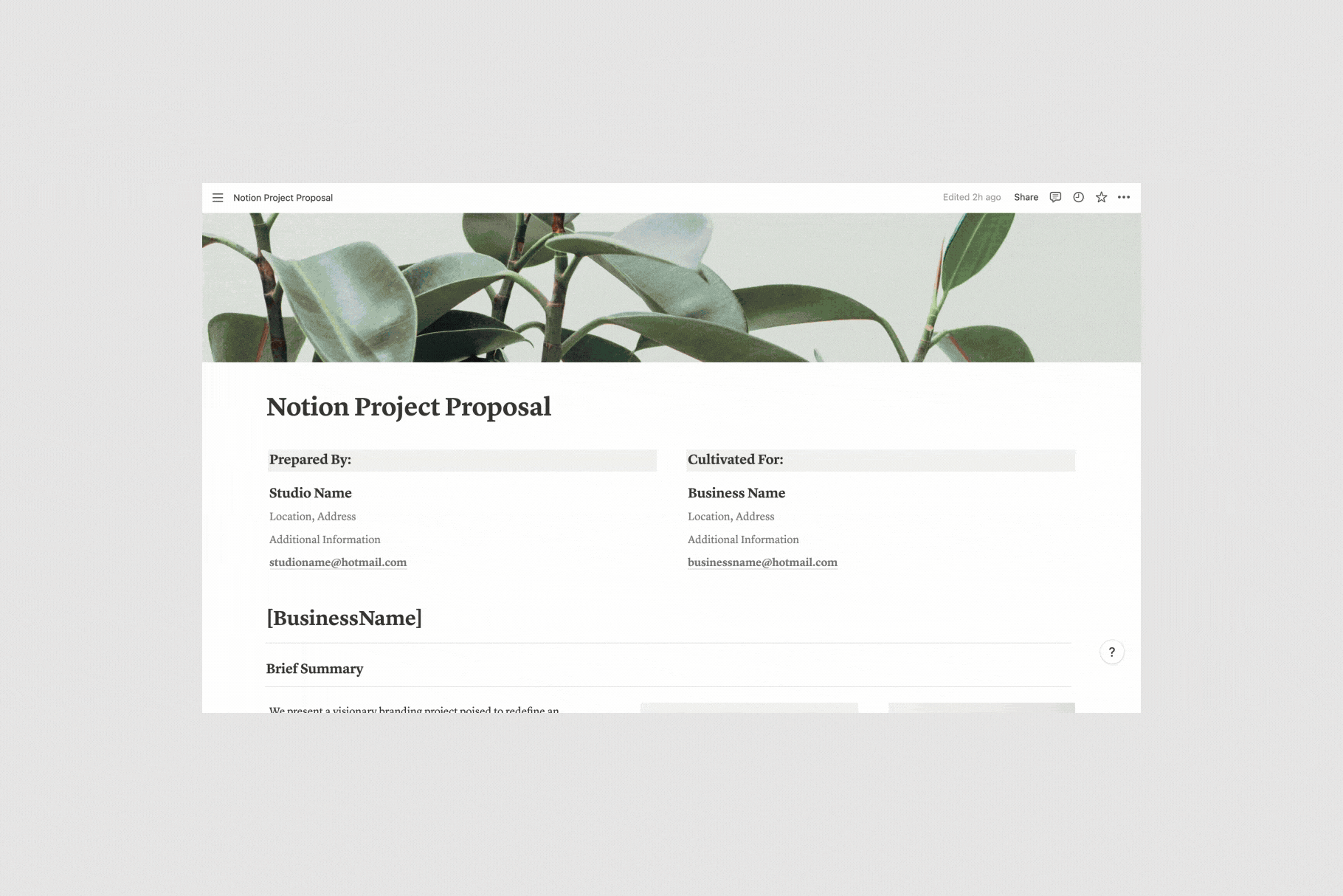 Project Proposal – Presentation Template