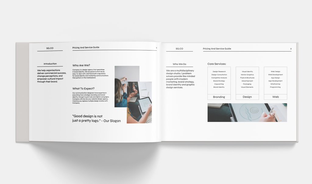 Pricing and Service Guide – Presentation Template