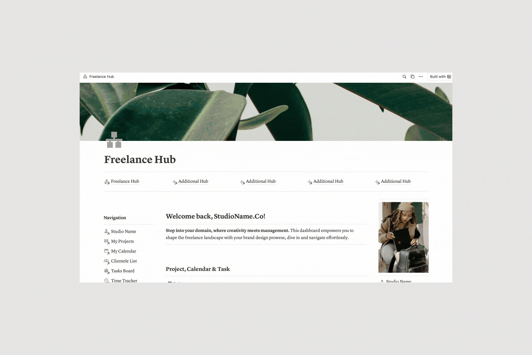 Freelance Dashboard Hub – Presentation Template