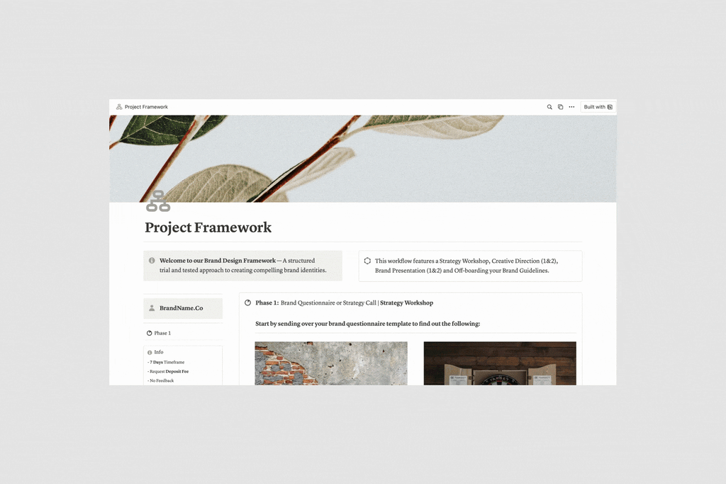 Project Framework Hub – Presentation Template
