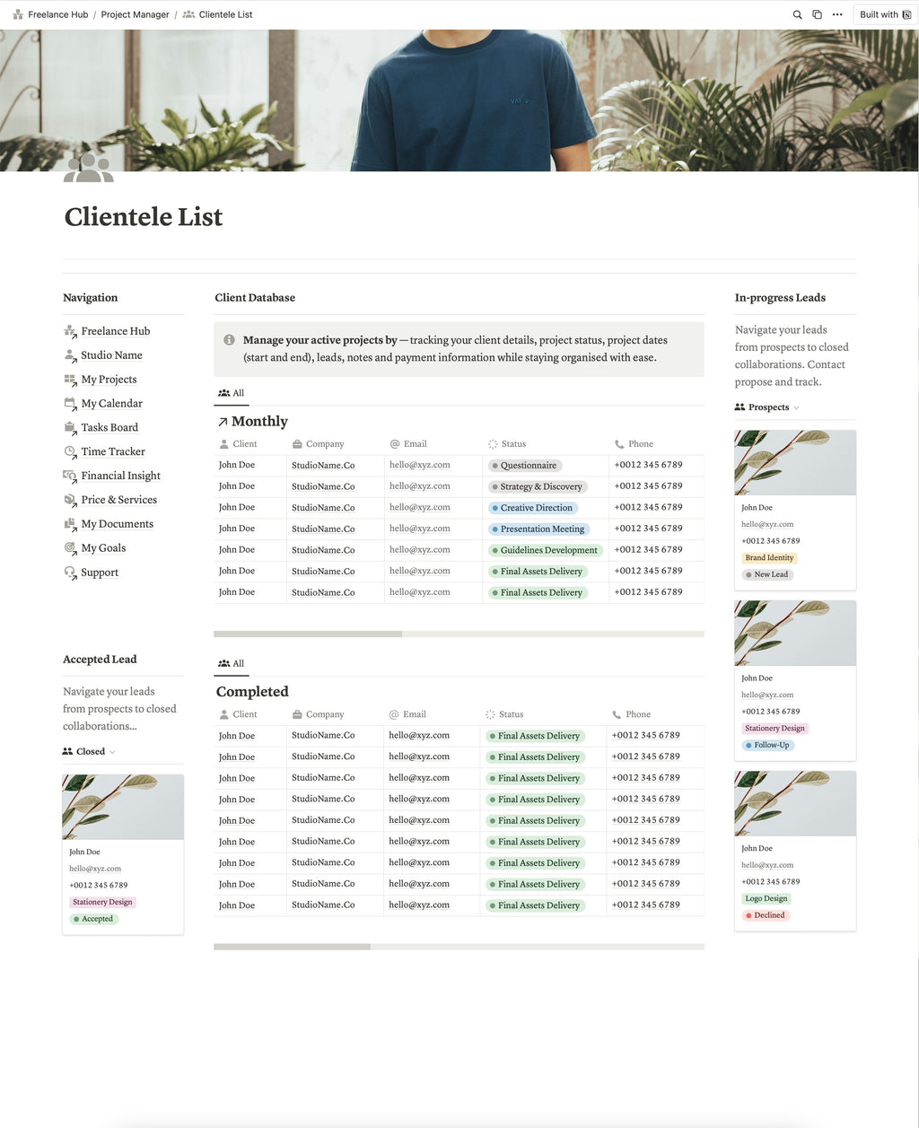 Freelance Dashboard Hub – Presentation Template