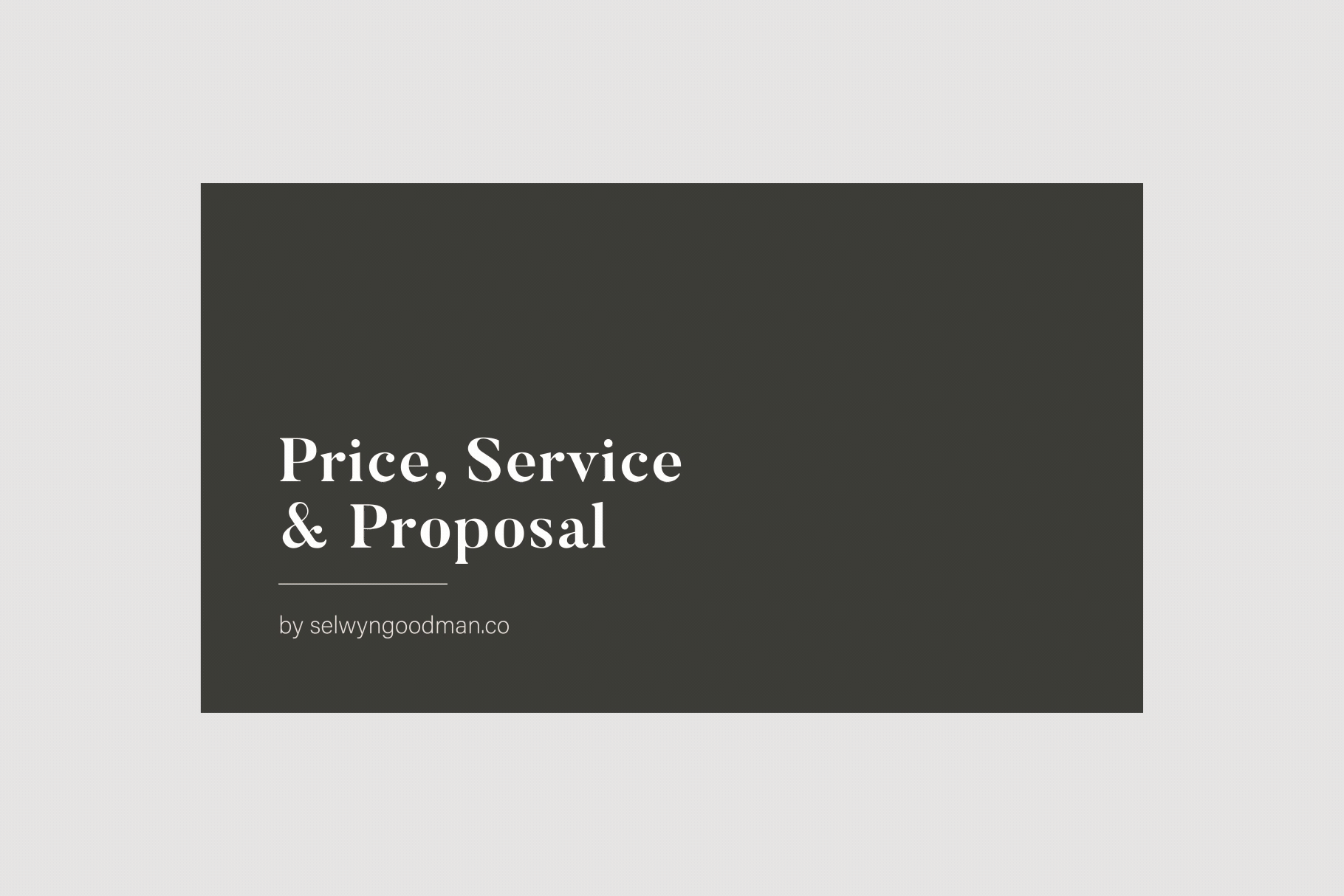Ogol Price, Service & Proposal – Presentation Template