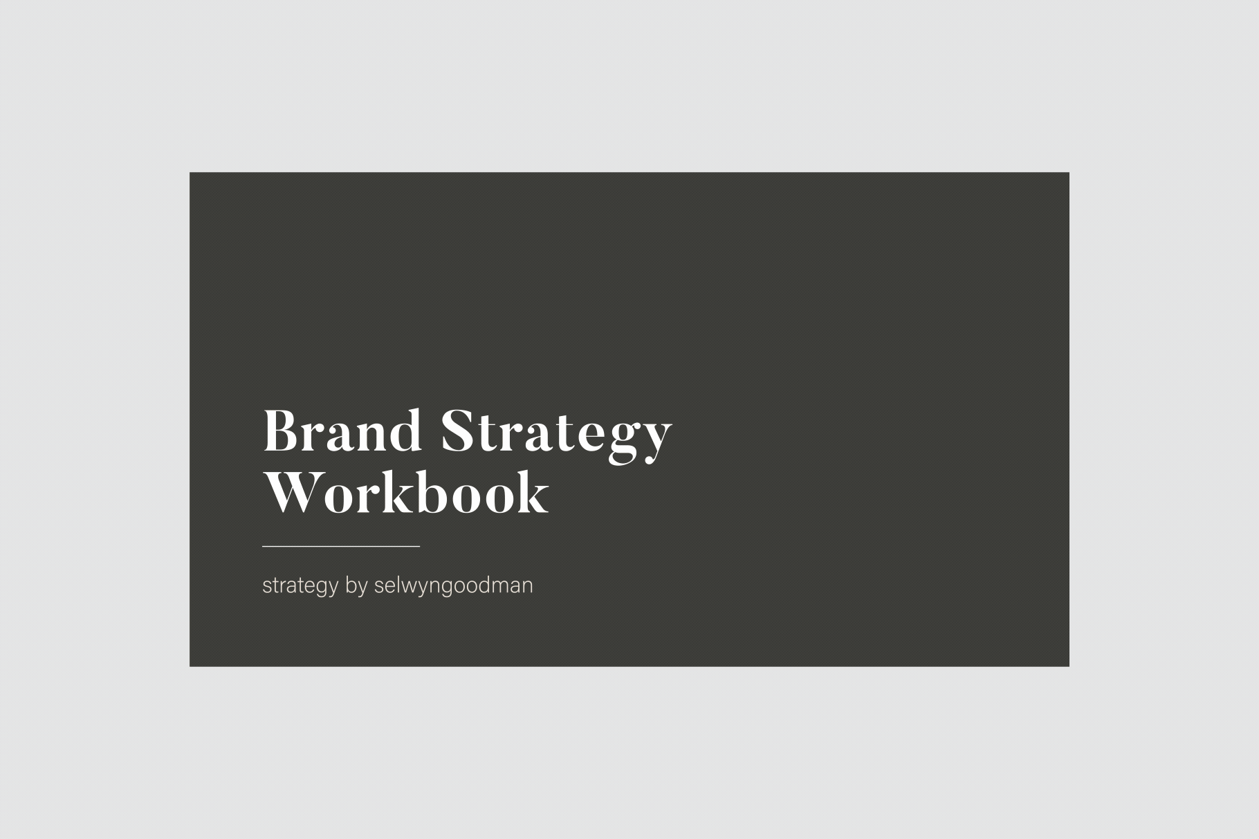 Ogol Brand Strategy Workbook – Presentation Template