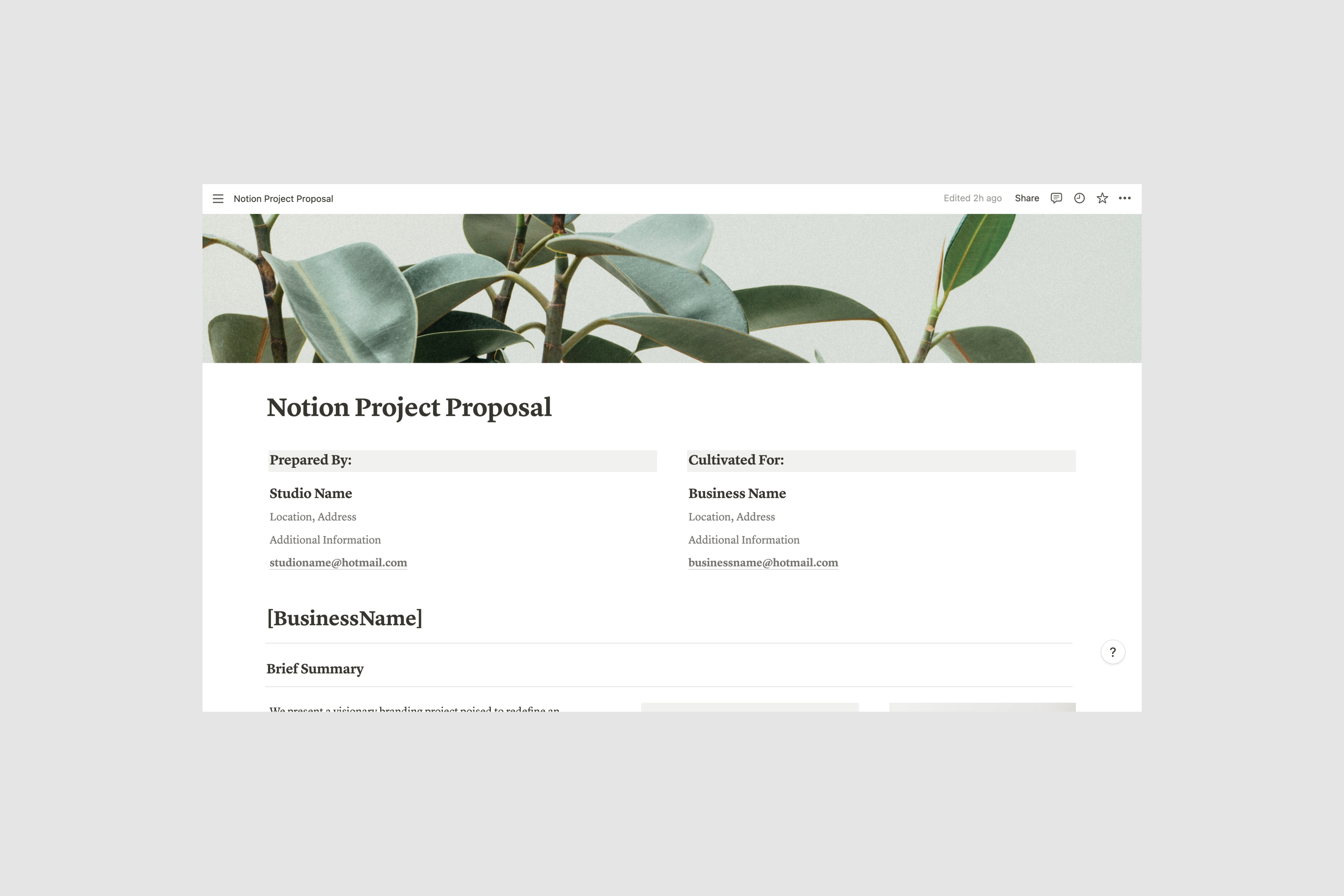 Project Proposal – Presentation Template