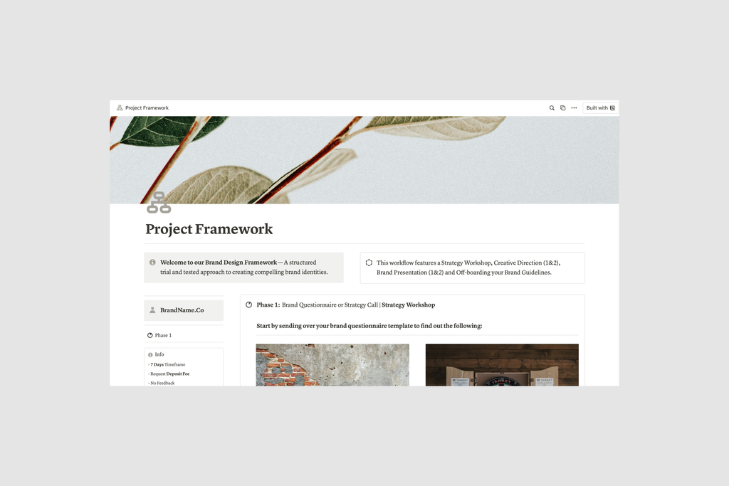 Project Framework Hub – Presentation Template